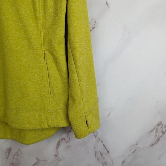 Duluth Trading Fleece Womens Size Small Snap Button Yellow Mock Neck Thumb Holes - Picture 4 of 11